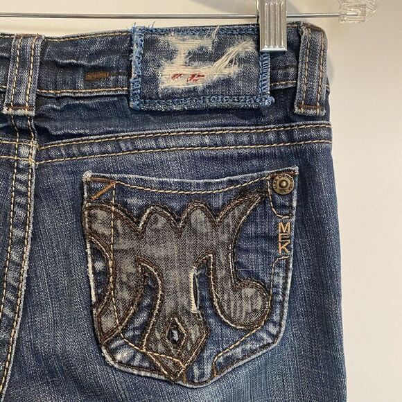 MEK DNM Vintage Embellished Westminster distressed Denim Jeans Size 27 / 34 - Picture 5 of 7